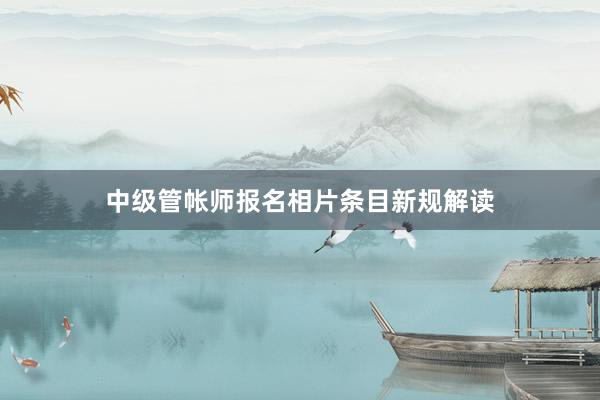 中级管帐师报名相片条目新规解读