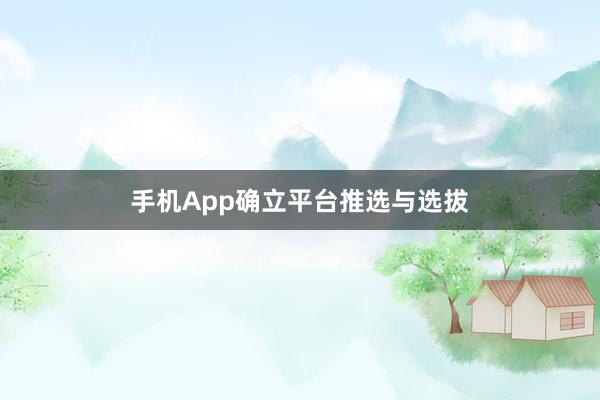 手机App确立平台推选与选拔