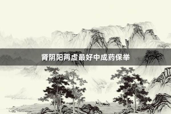 肾阴阳两虚最好中成药保举
